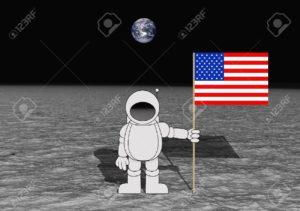 7366080-Ilustraci-n-de-un-astronauta-sosteniendo-una-bandera-de-Estados-Unidos-en-la-Luna--Foto-de-archivo